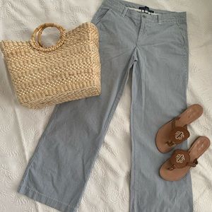 GAP Size 4 wide-legged, blue & white pinstripe pants.